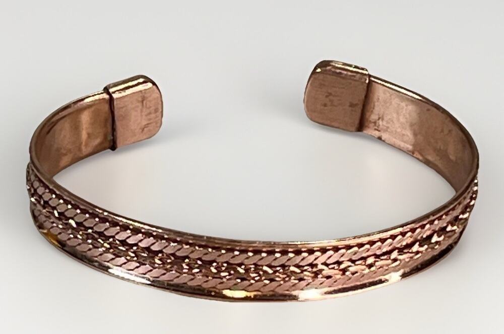 Navajo Native Elaine Tahe Copper Braided Adjustable Handmade Cuff Bracelet 16.3g